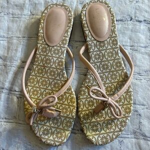 KATE SPADE NEW YORK MISTIC BOW FLIP FLOPS PRINT FOOTBED & BOW DETAIL SIZE 7.5M